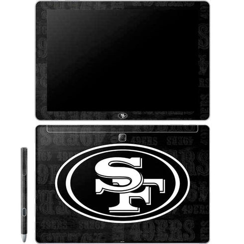 NFL San Franciso 49ers Black & White Galaxy Book 12in Skin
